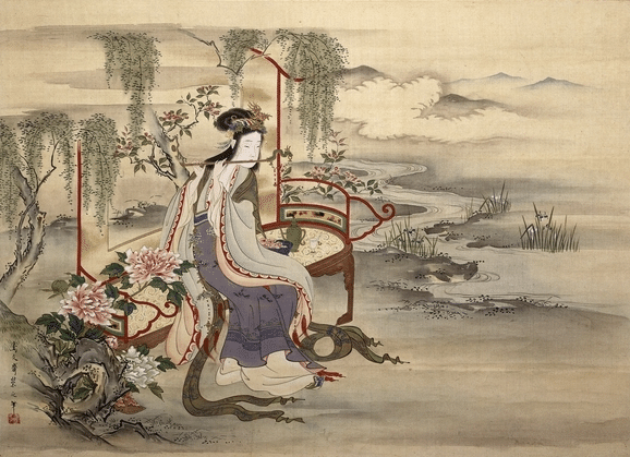 浮世絵師、細田栄之によって描かれた楊貴妃